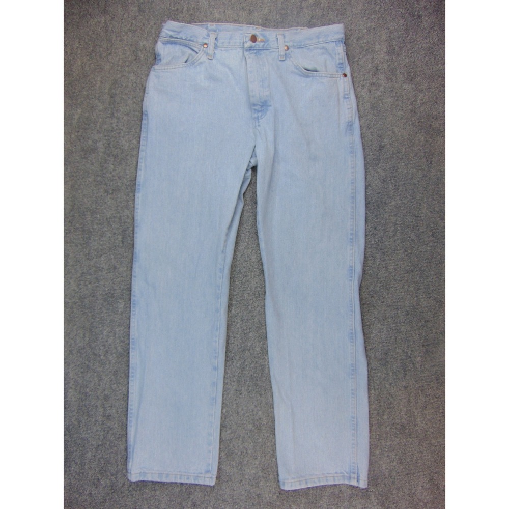 Wrangler Jeans Mens 34x32  Light Blue Denim Western Cowboy Workwear 1013MWZGH